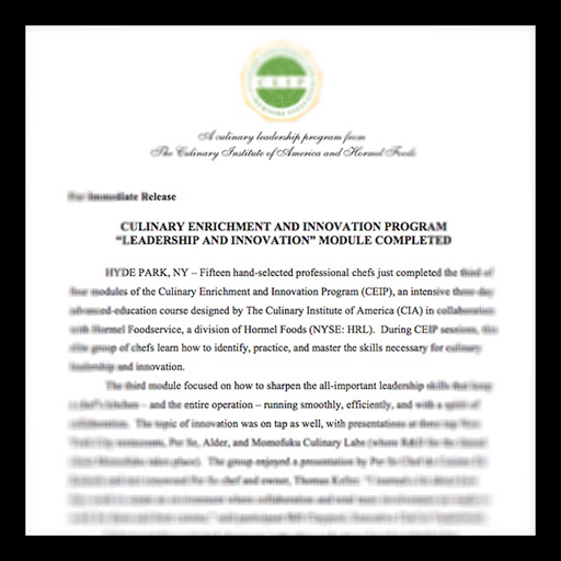 thumbnail preview of a press release about the CEIP program